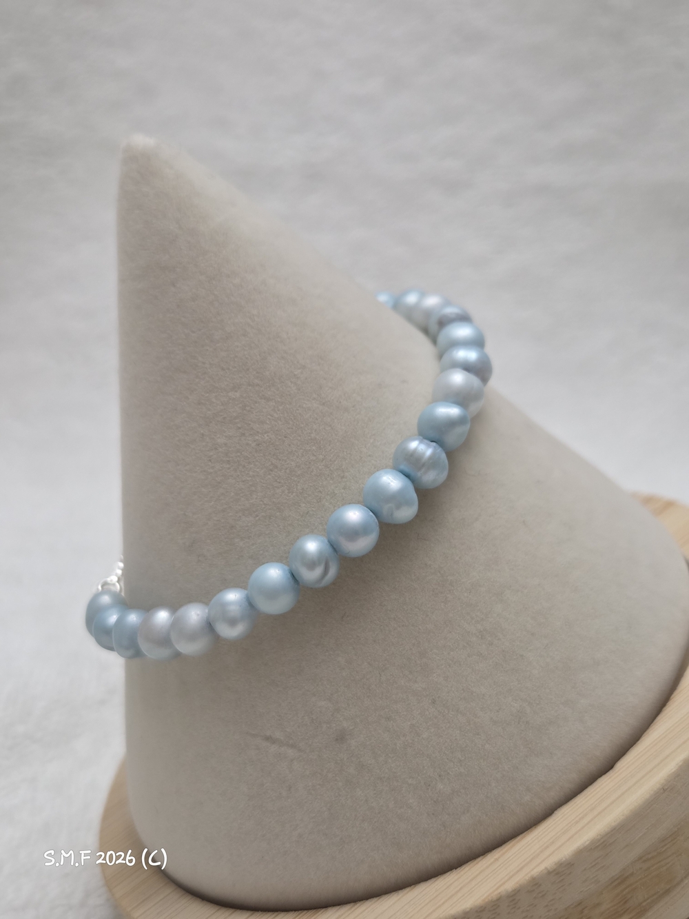 Freshwater Pearl Peacock Beaded Bolo Bracelet Sterling Silver